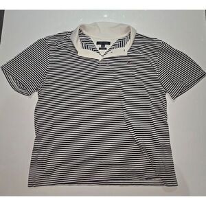 Tommy Hilfiger Polo Custom Fit Striped Shirt Blue White Nautical Classic Mens XL